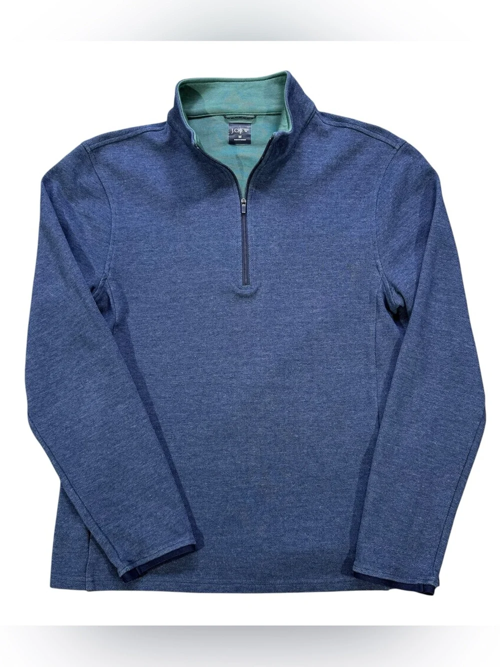 J. Crew Performance Blue Half-Zip Pullover With COOLMAX Technology Size Medium